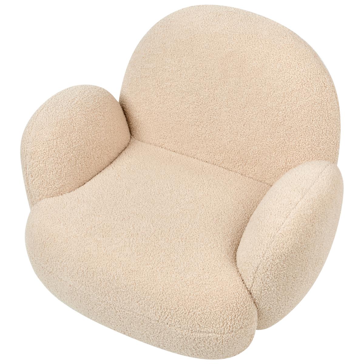 KINDERSESSEL Bouclé Beige Hem - Beige, Textil (64/55/55cm) - Beliani