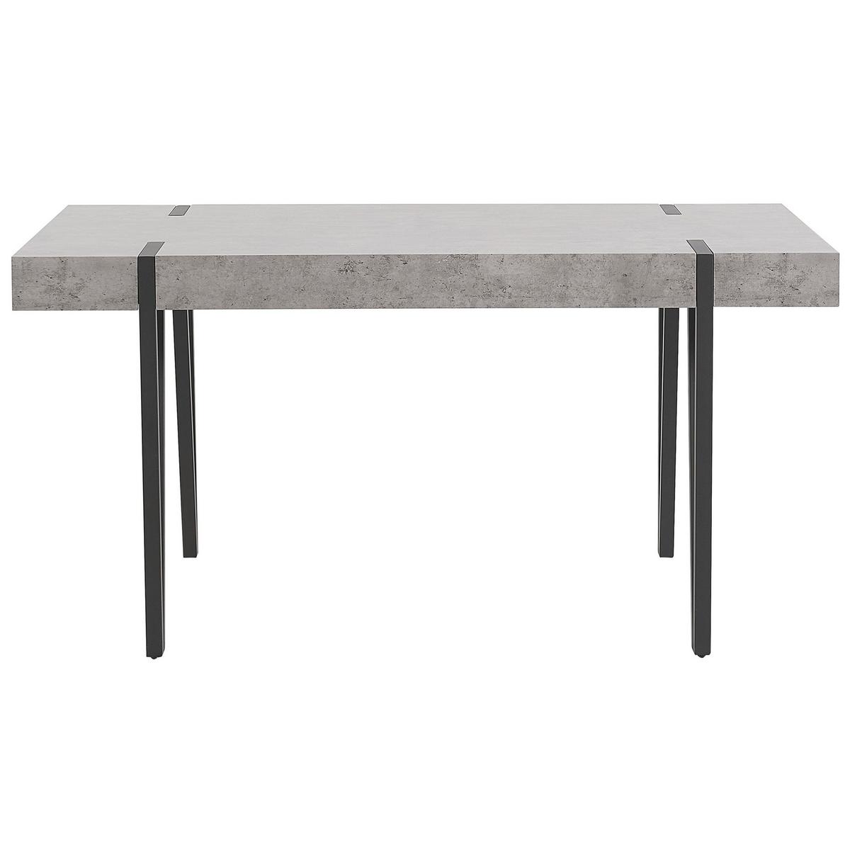 ESSTISCH 150/90/75 cm Hellgrau Rechteckig Adena - Grau, Holzwerkstoff (150/90/75cm) - Beliani