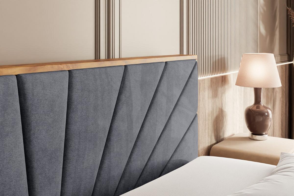 BOXBETT mit Matratze H4 und Lattenrost - LOLLI6 - 140x200 - Dunkelgrau - Dunkelgrau, Holzwerkstoff/Kunststoff (140/200cm) - ALTDECOR