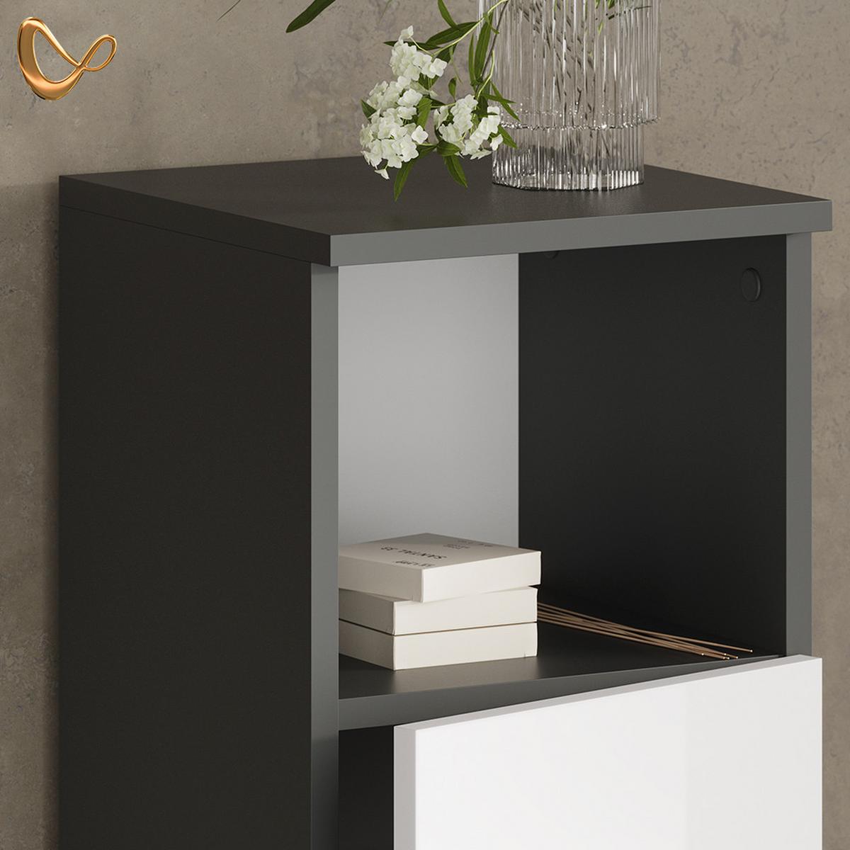 BADMÖBEL-SET Fucino Anthrazit 4 Teile - Anthrazit, Holzwerkstoff (60/54/32cm) - Livinity®