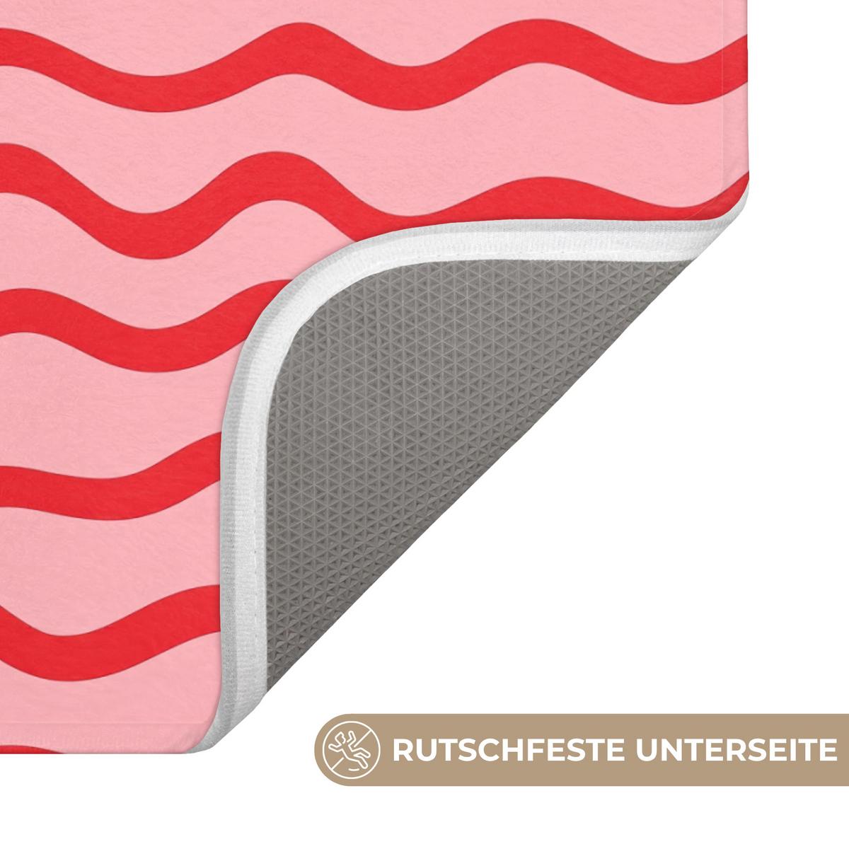 WC-VORLEGER Verspielt - Muster - Rot WC Teppich 40x60 cm - Rosa, Textil (40/1cm) - OnlyWow