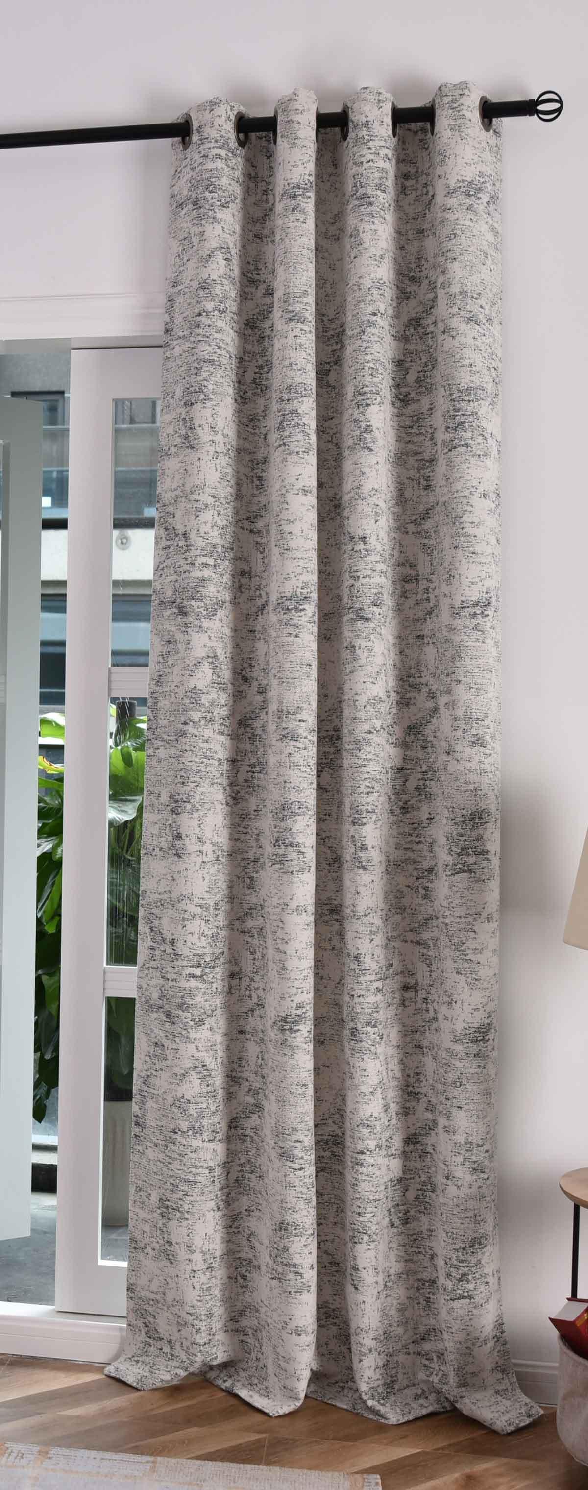 VORHANG VENEDIG HxB 245x140 cm Creme Schwarz - Creme, Textil (140/245cm) - Gardinenbox