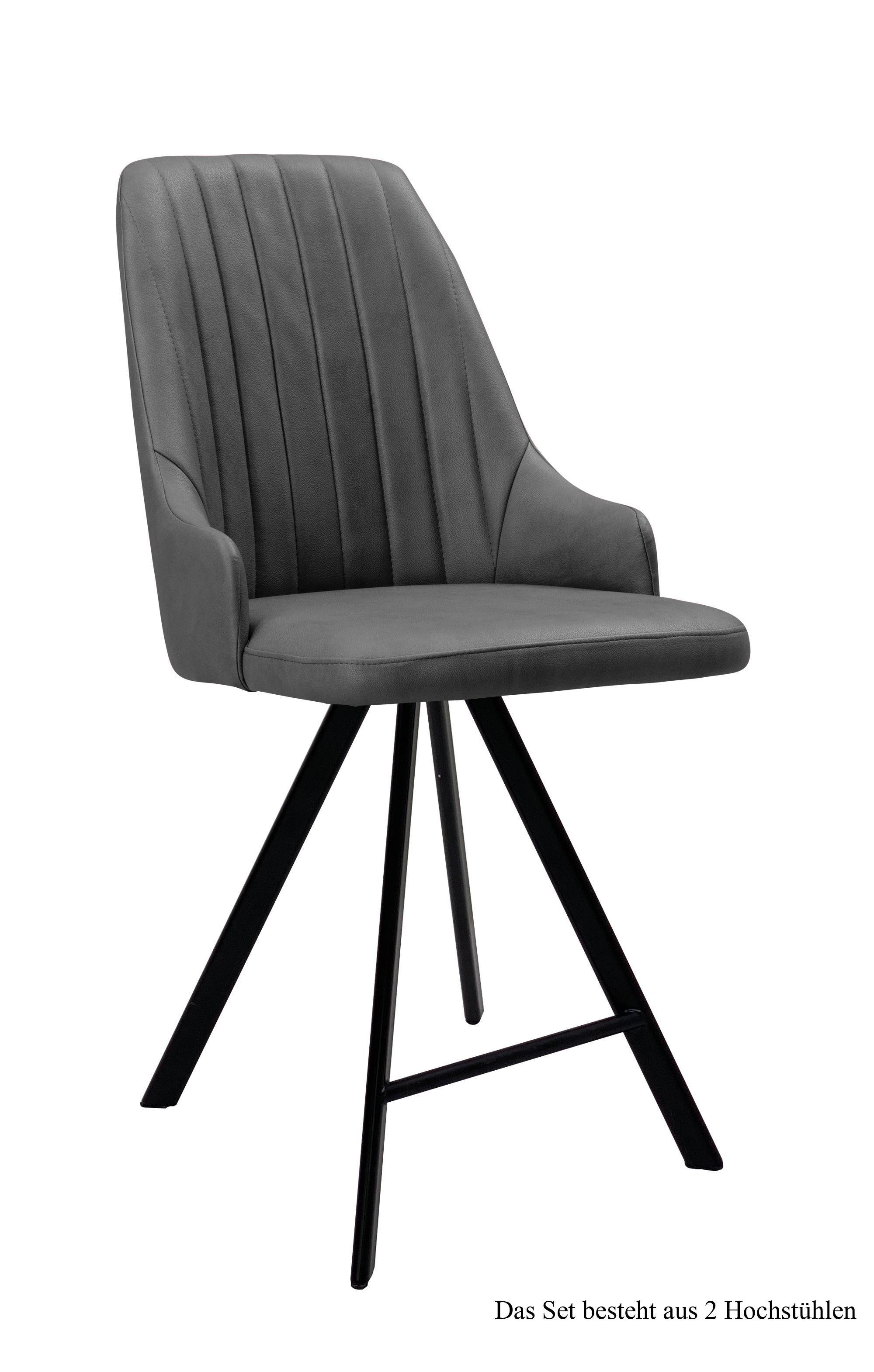 THEKENSTUHL drehbar (2er-Set) Diannah 52x108x60 Schwarz/Grau - Schwarz/Grau, Kunststoff (60/108/52cm) - 58aufmkessel