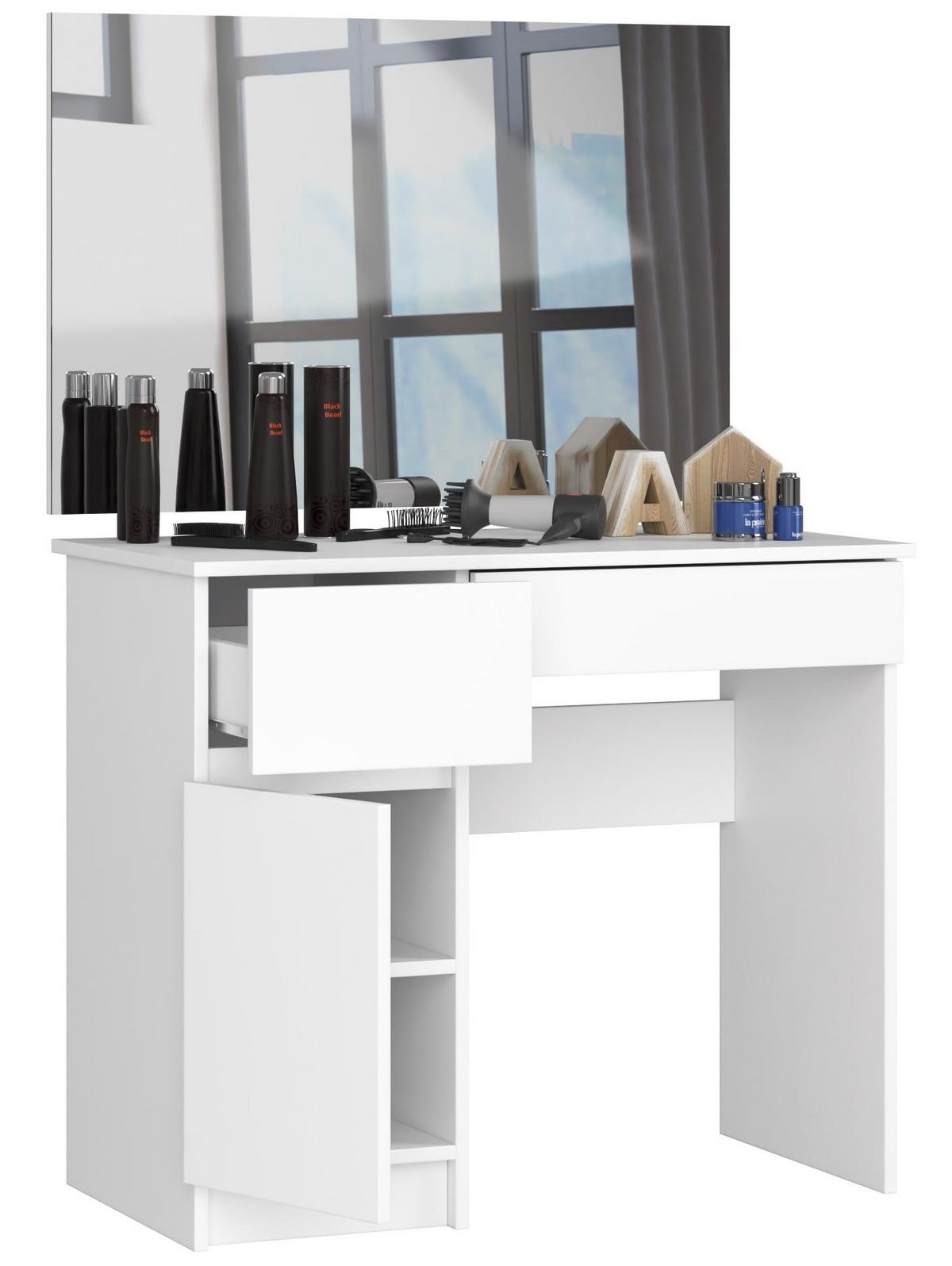 SCHMINKTISCH mit Spiegel - Weiß, Holzwerkstoff (90/142/50cm) - RAUMHIRSCH FURNITURE
