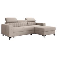 ECKSOFA Milano, Seite: Rechts 2R+LC - Beige/Schwarz, Holz/Textil (172/236cm) - MIRJAN24