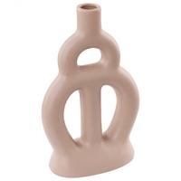 BLUMENVASE Porzellan beige Kozani - Beige, Keramik (28cm) - Beliani