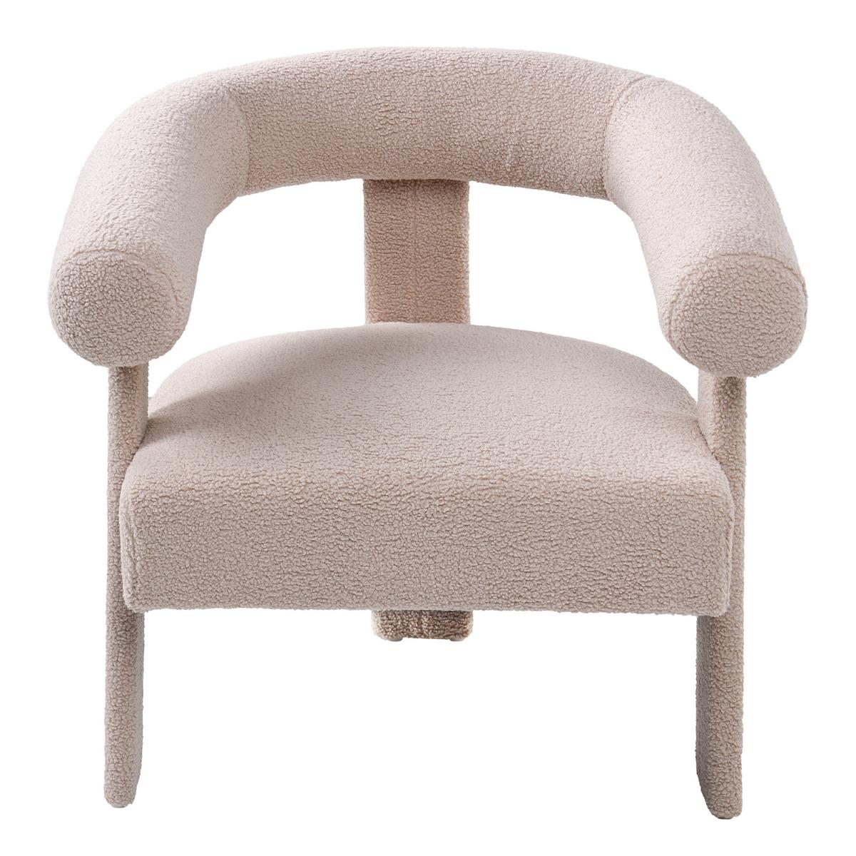 SOFA-SET Bouclé Hellbeige Ilbro - Hellbraun/Beige, Textil (138/76/68cm) - Beliani