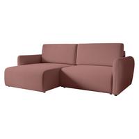 ECKSOFA Goya Slim - Schwarz/Rosa, Holz/Kunststoff (234/140cm) - MIRJAN24