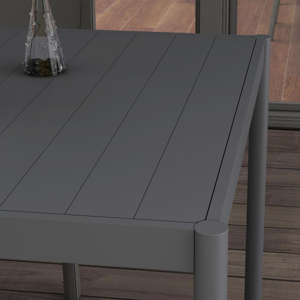 GARTENTISCH, Dunkelgrau, Aluminium - Dunkelgrau, Metall (145/90/74cm) - Outsunny