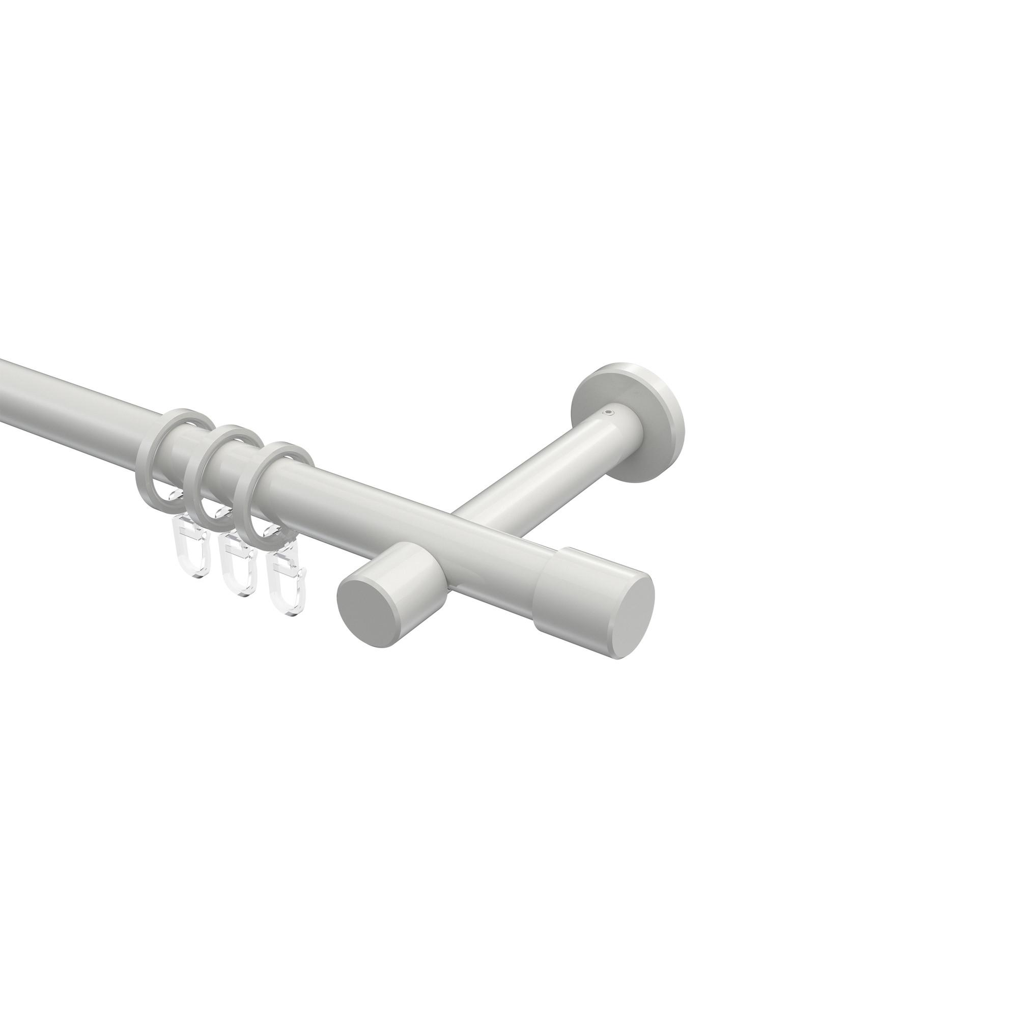 GARDINENSTANGE Prestige Santo 520 cm (geteilt in 4 x 130 cm), 1-läufig, 20 mm Ø Weiß - Weiß, Metall (520cm) - INTERDECO
