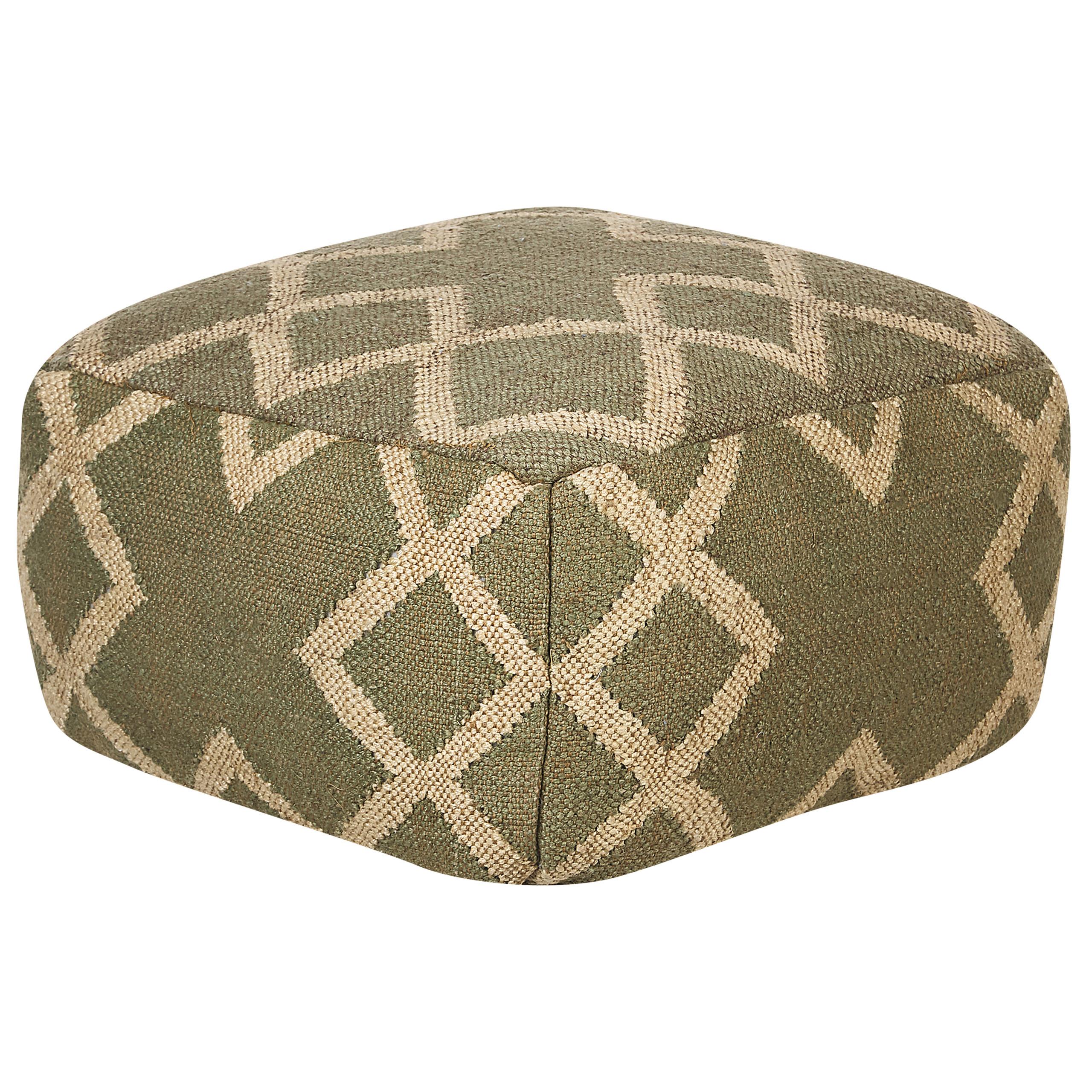 POUF Gopi 50/50/30 cm - Grün, Naturmaterialien (50/30/50cm) - Beliani