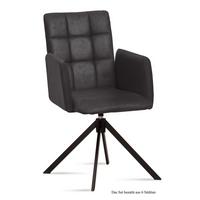 ARMLEHNSTUHL drehbar (6er-Set) Deeann 52x91x60 Schwarz/Anthrazit - Anthrazit/Schwarz, Kunststoff (60/91/52cm) - 58aufmkessel
