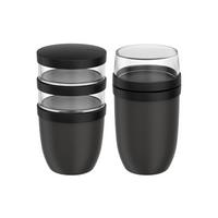 LUNCHPOT-SET XL Ellipse Nordic Black 900 ml + 1050 ml 2-tlg. - Schwarz, Kunststoff (10.7/20/10.7cm) - Mepal