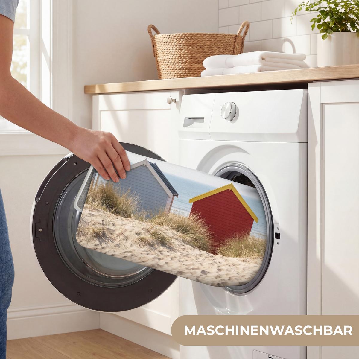 BADEMATTE Strand - Ferienhäuser - Farbenfroh - Dünen 80x50 cm - Multicolor, Textil (80/50cm) - OnlyWow