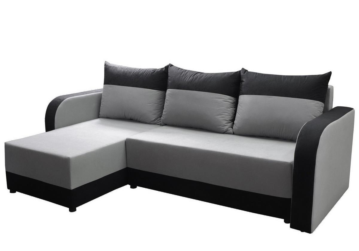 ECKSOFA Hawana Schwarz/Grau - Cappuccino, Textil (280/138cm) - imoebel24