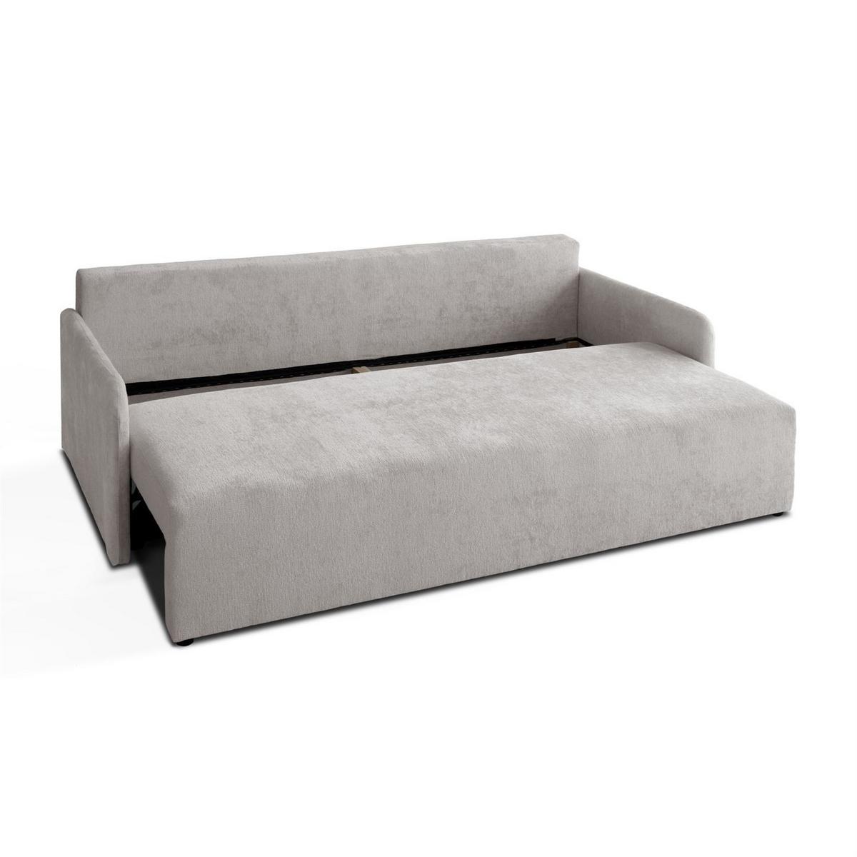 SOFA NUBO mit Schlaffunktion und Bettkasten Harmony 80 - Grau, Textil (205/91/86cm) - Lookway