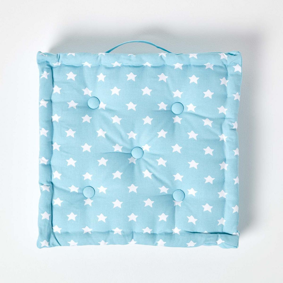 SITZKISSEN Sterne blau 40/40/8 cm - Blau, Textil (40/40/8cm) - Homescapes