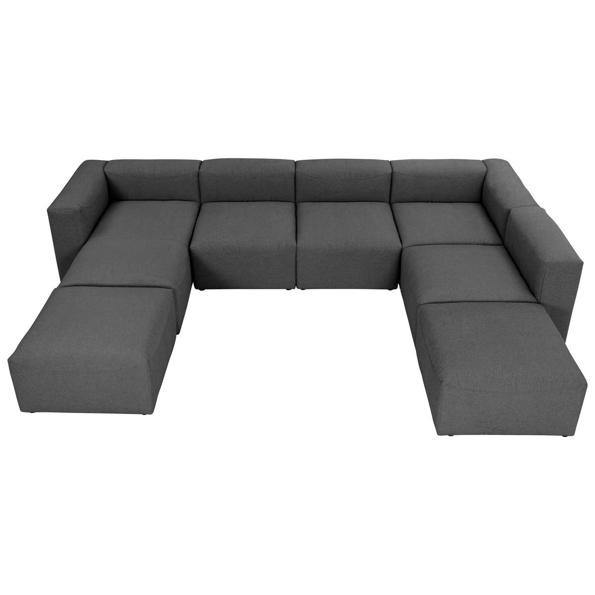 WOHNLANDSCHAFT 3 Kattrina Flachgewebe anthrazit - Anthrazit, Kunststoff (350/73/250cm) - 58aufmkessel