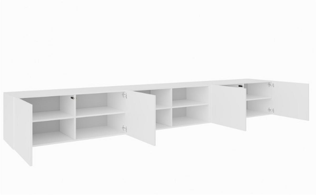 LOWBOARD MIVO 300/41/40 cm, Hängender TV-Schrank Weiß - Weiß, Holzwerkstoff (300/41/40cm) - MASSENO