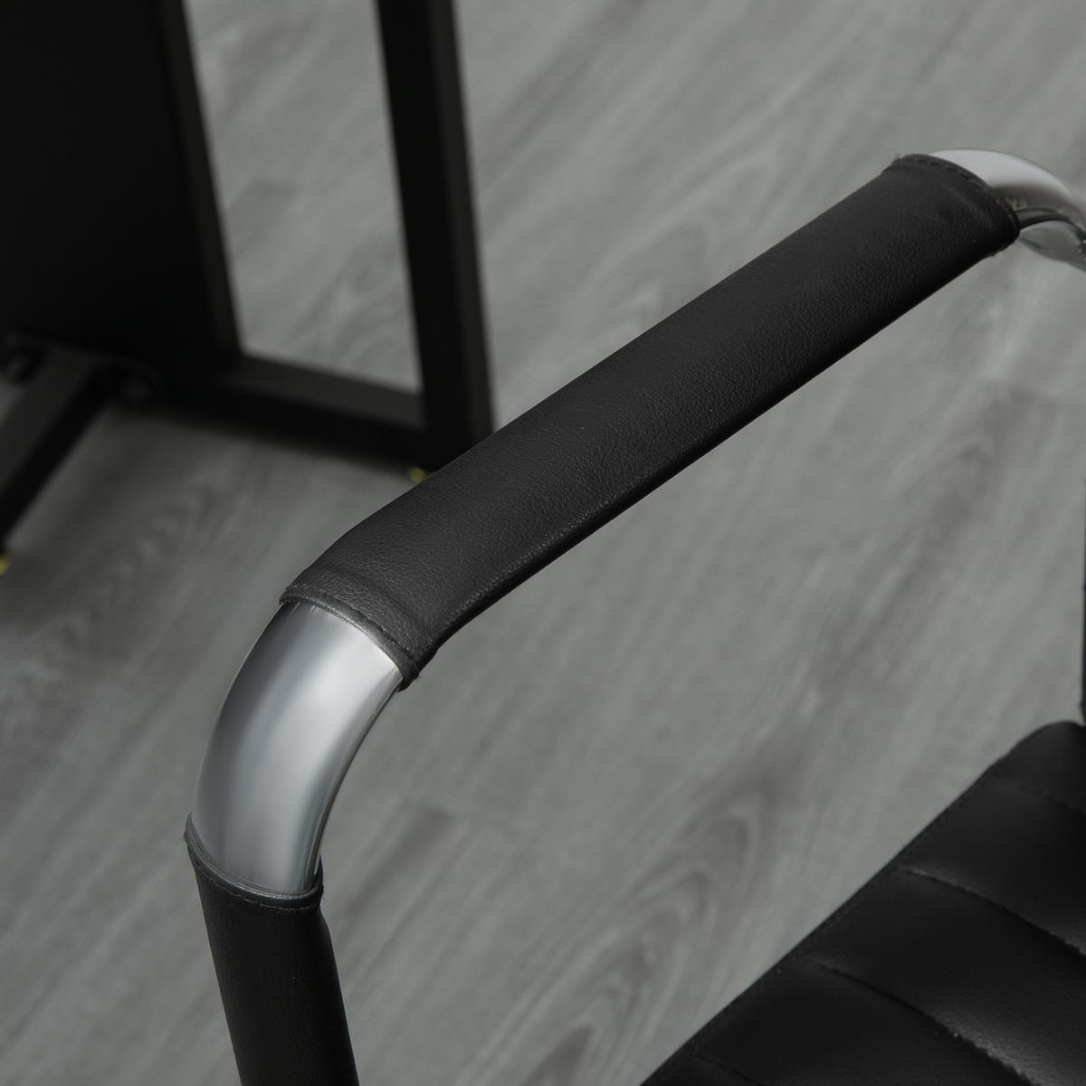 BÜROSTUHL Drehstuhl Chefsessel höhenverstellbar Kunstleder Schaumstoff - Schwarz, Leder (62/114/54cm) - Vinsetto