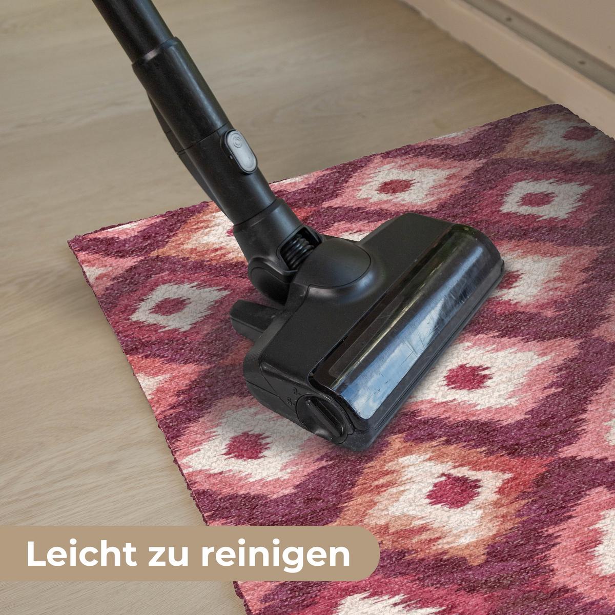 FUSSMATTE Diamantformen - Rosa - Muster - Textur Flurteppich 90x60 cm - Beere, Kunststoff (90/0.4cm) - MuchoWow