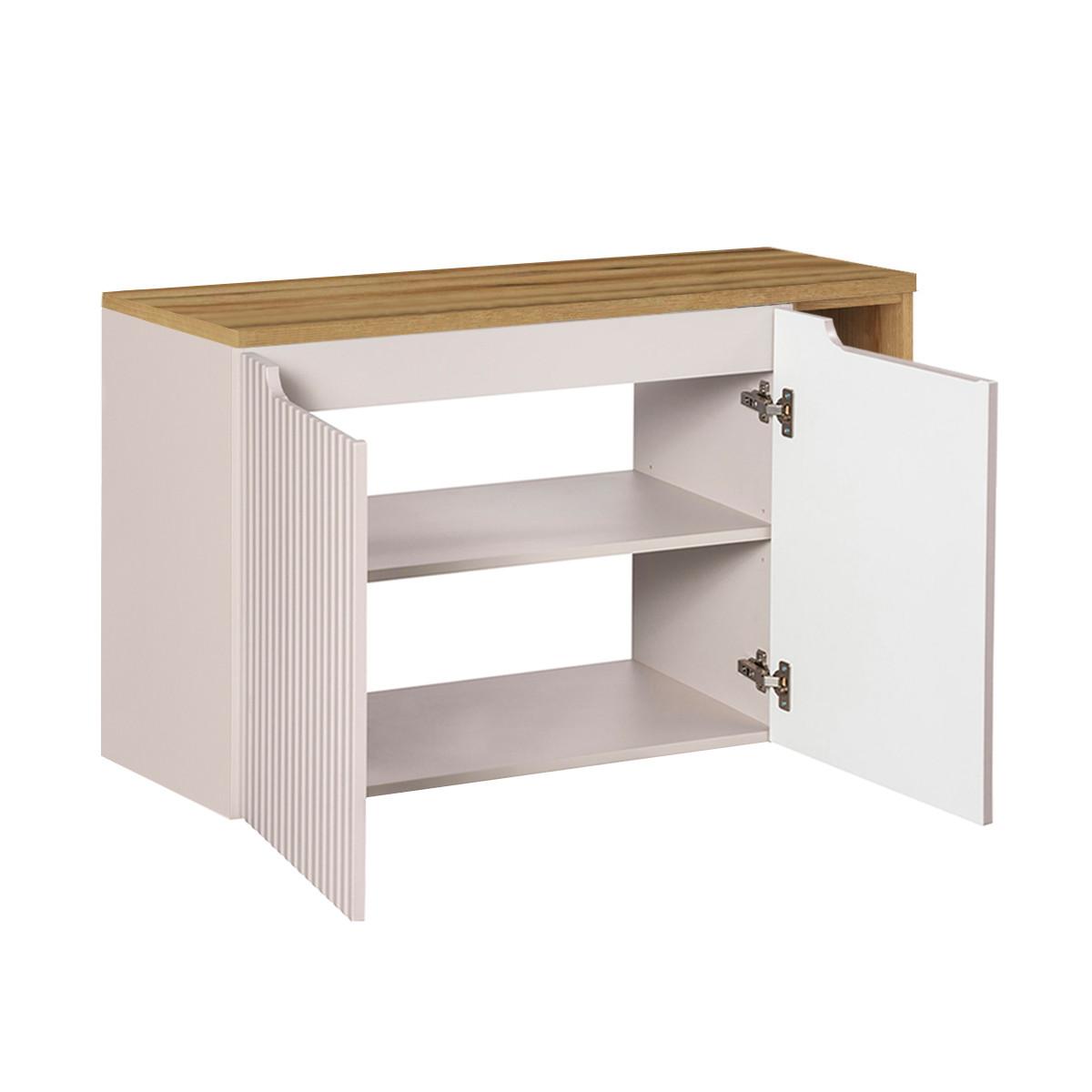 WASCHTISCH 100.4cm Riva Kaschmir und Holz - Beige, Holzwerkstoff (100.4/59.5/40cm) - Petits-meubles