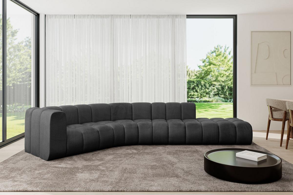 ECKSOFA modulares Sofa Tilmo-L1 - 399x194x70 cm Schwarz - Schwarz, Holzwerkstoff/Textil (399/194cm) - ALTDECOR