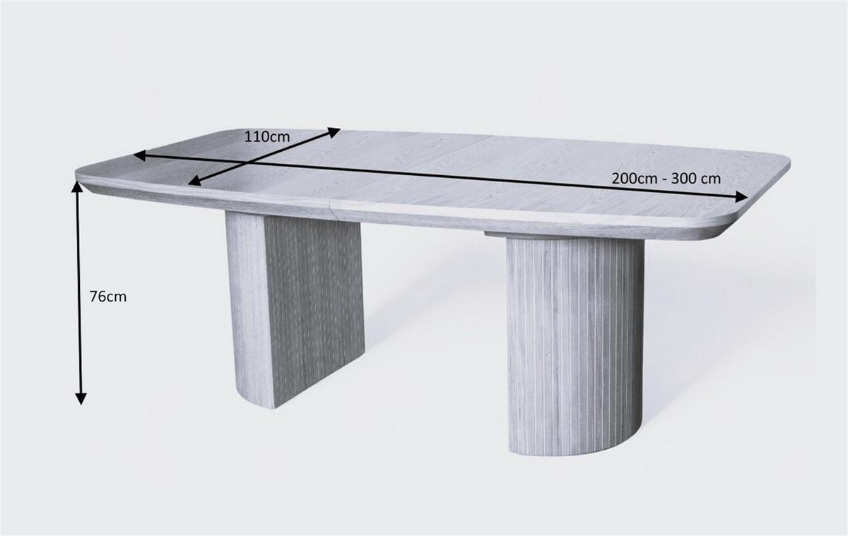 ESSTISCH LINEA Ausziehbar 200 - 300 / 110 x 76 cm - Eichefarben/Braun, Holz (200/110/76cm) - MASSENO