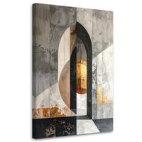 LEINWANDBILDER, Industrielle graue 3D Abstrakt - Türkis, Textil (60/90cm) - Feeby