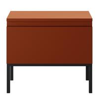 NACHTSCHRANK Bemmi Ziegelrot - Dunkelorange/Schwarz, Holzwerkstoff/Metall (49/43/32cm) - Selsey