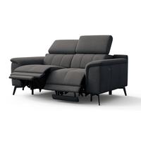 RELAXSOFA FIERO 2-Sitzer mit 2 Relaxfunktionen, dunkelgrau - Dunkelgrau/Schwarz, Holzwerkstoff/Textil (170/82/103cm) - Wozimo