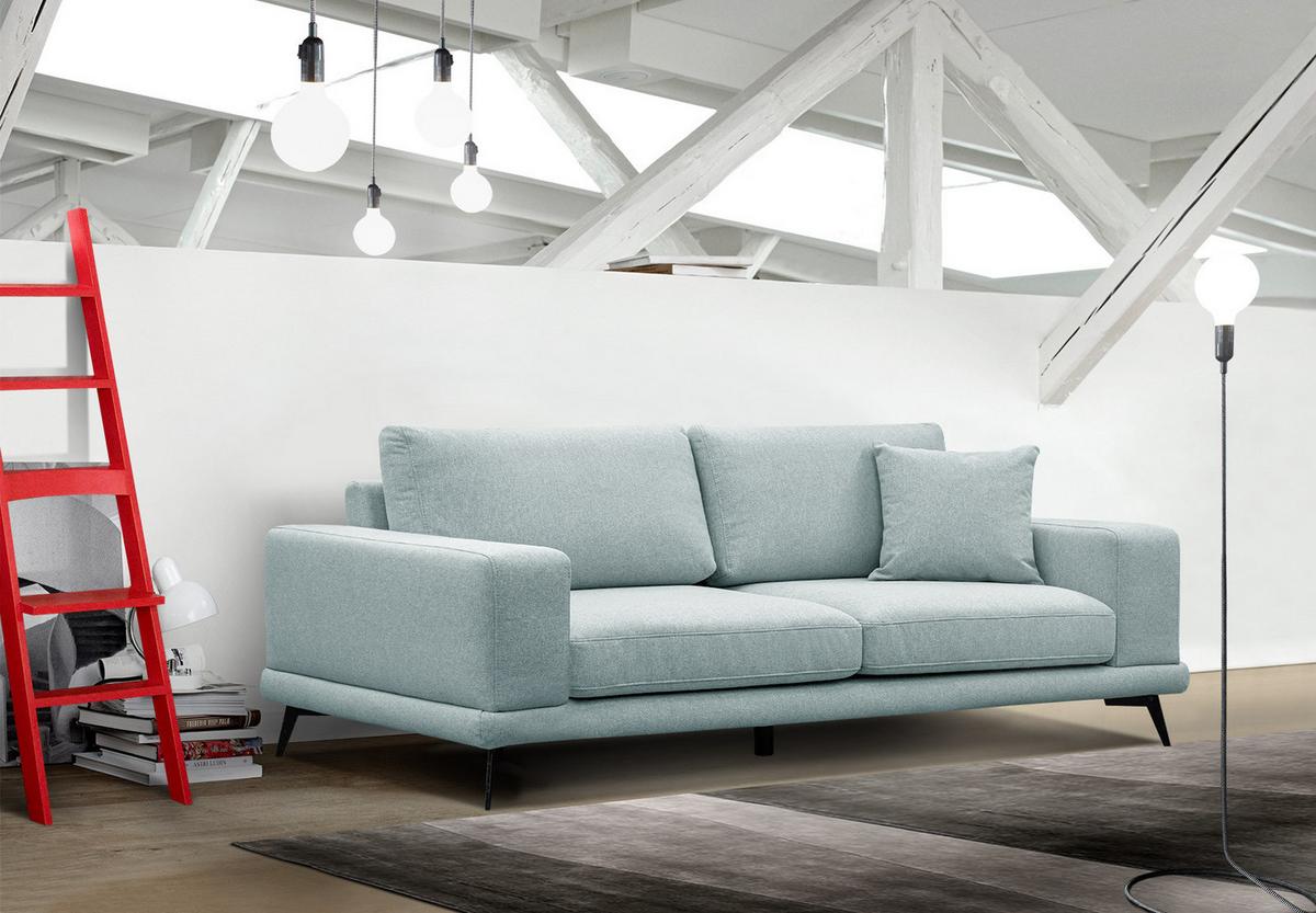SOFA MEDIOLANE 3-Sitzer, mint - Mintgrün, Holzwerkstoff/Textil (233/87/96cm) - Wozimo