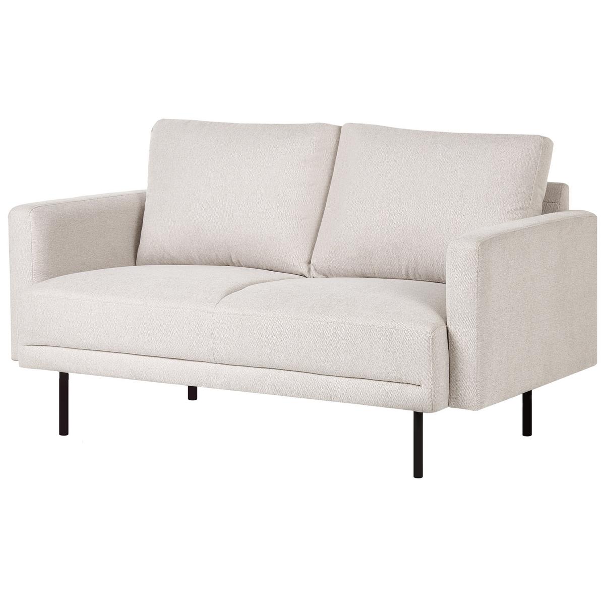 SOFA-SET 2-Sitzer Stoff Hellbeige Breda - Beige/Schwarz, Textil (250/85/85cm) - Beliani