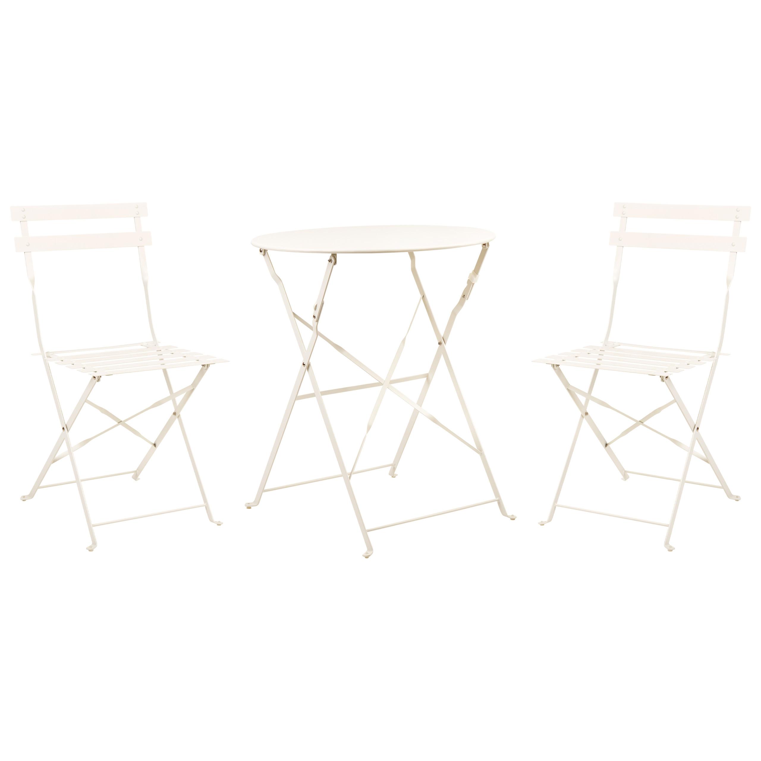 BISTRO-SET Metall Cremeweiß Fiori - Weiß, Metall - Beliani