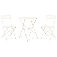 BISTRO-SET Metall Cremeweiß Fiori - Weiß, Metall - Beliani