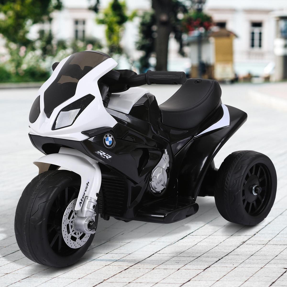 ELEKTRO Kindermotorrad Dreirad Kinderfahrzeug Lizenziert von BMW 18-36 Monate - Schwarz, Kunststoff (66/37/44cm) - HOMCOM