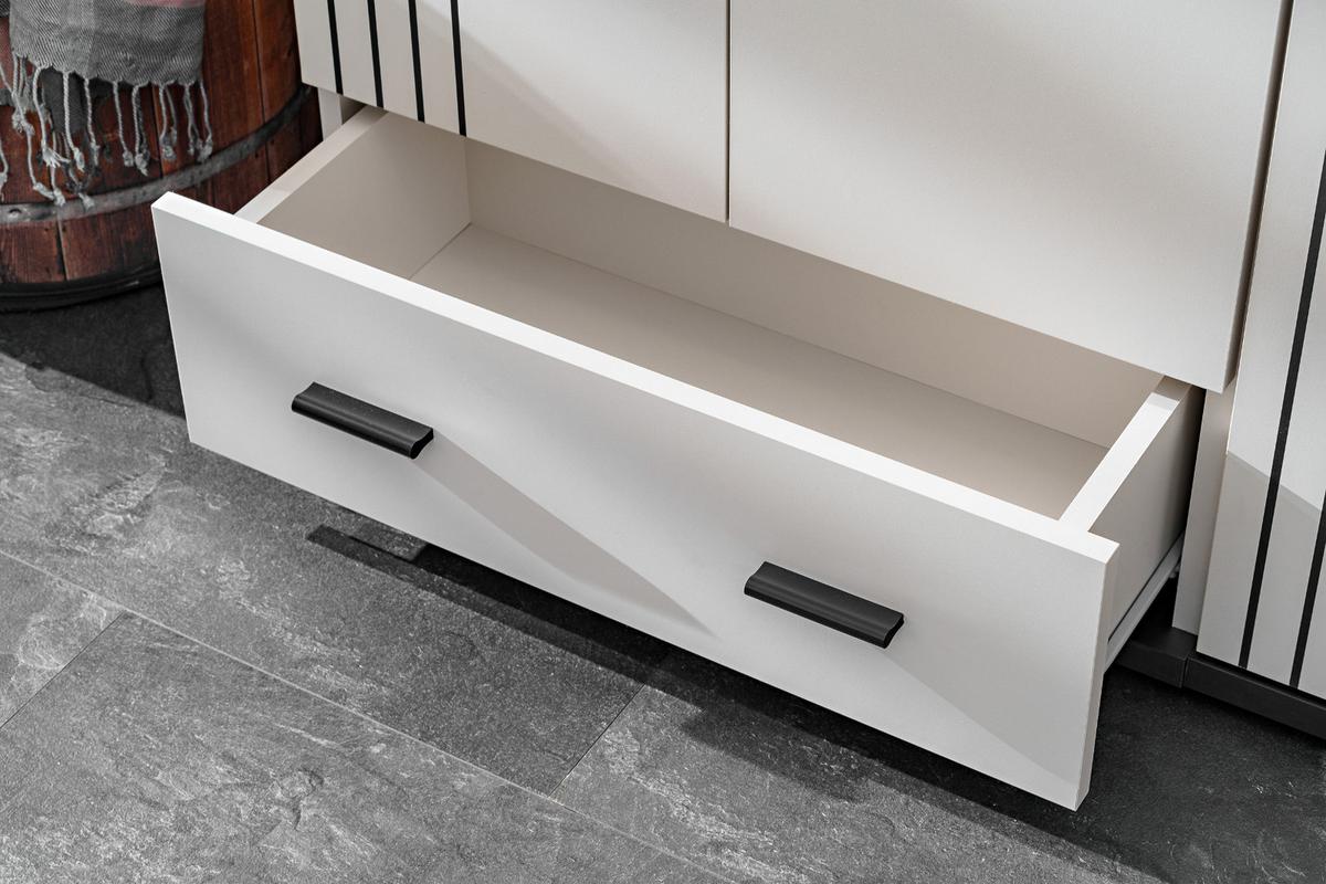 GARDEROBENSCHRANK Kaschmir, schwarz 60 x 203 cm, Flurschrank mit Streifenmuster - Kaschmir/Schwarz, Holzwerkstoff/Kunststoff (60/203/32cm) - Inn.Furn