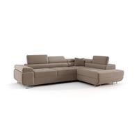 ECKSOFA Monaro Mit Schlaffunktion - Beige, Holzwerkstoff/Textil (275/202cm) - Fun Möbel