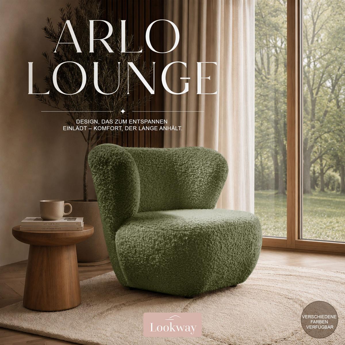 SESSEL ARLO LOUNGE Rolf 14 - Grün, Textil (85/74/58cm) - Lookway
