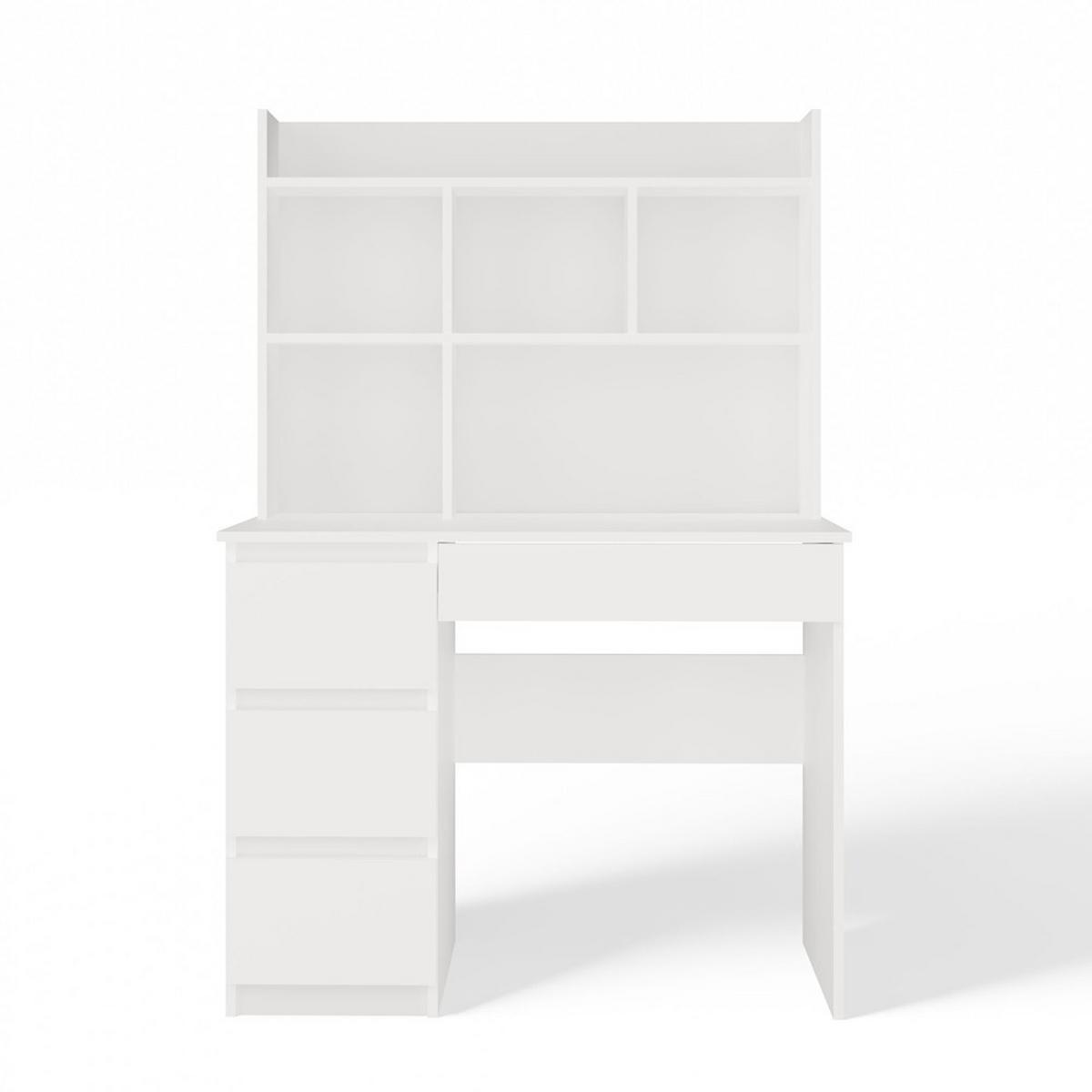 SCHREIBTISCH Weiß 98/146/52 - Weiß, Holzwerkstoff (90/50/146cm) - RAUMHIRSCH FURNITURE
