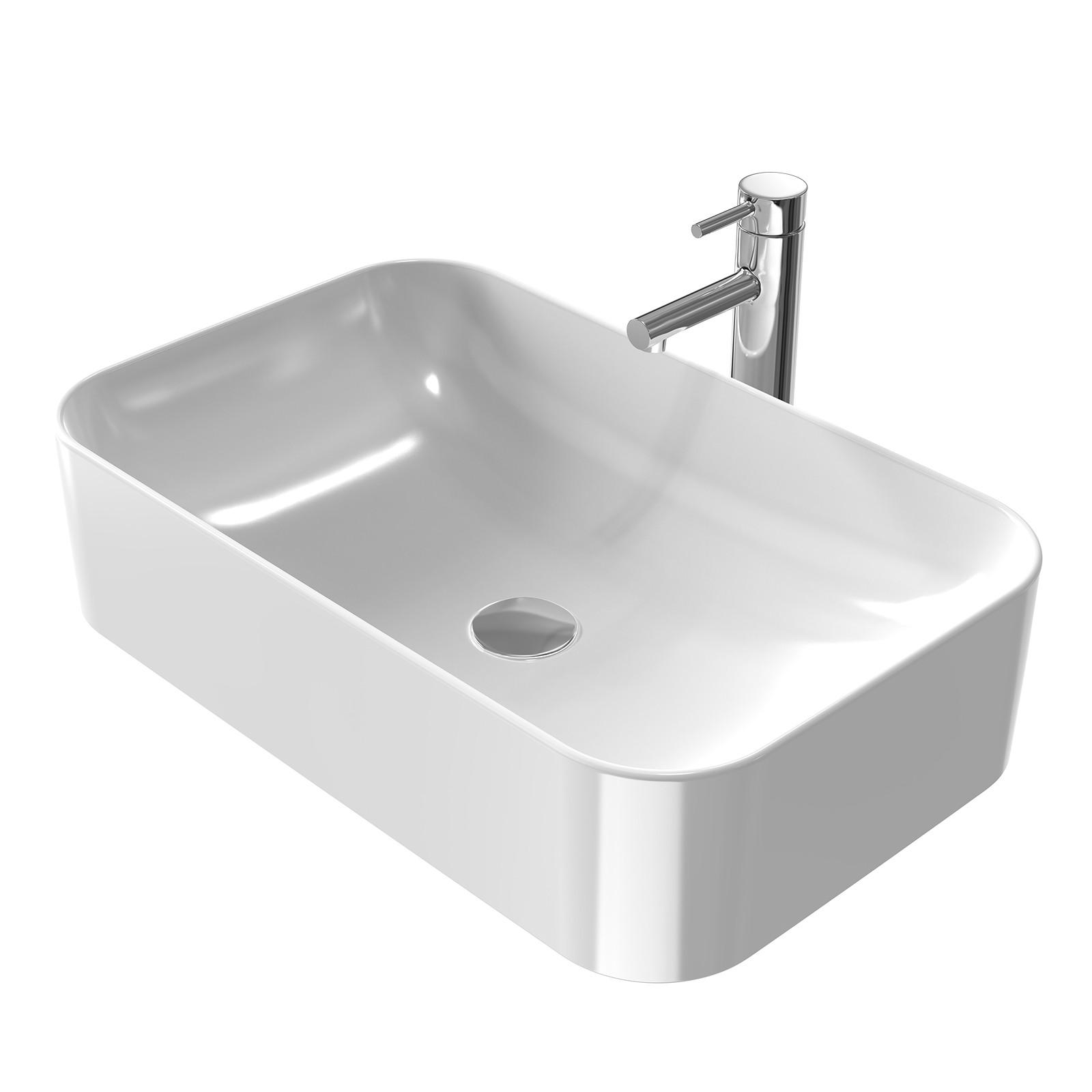 WASCHBECKEN mit pflegeleichter Oberfläche Weiß 60,5/38 cm - Weiß Hochglanz, Keramik (38/15/60.5cm) - EMKE