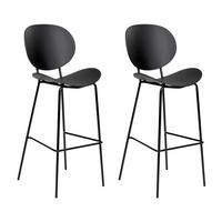 BARSTUHL 2er-Set Kunststoff schwarz Shonto - Schwarz, Kunststoff (52/116/48cm) - Beliani