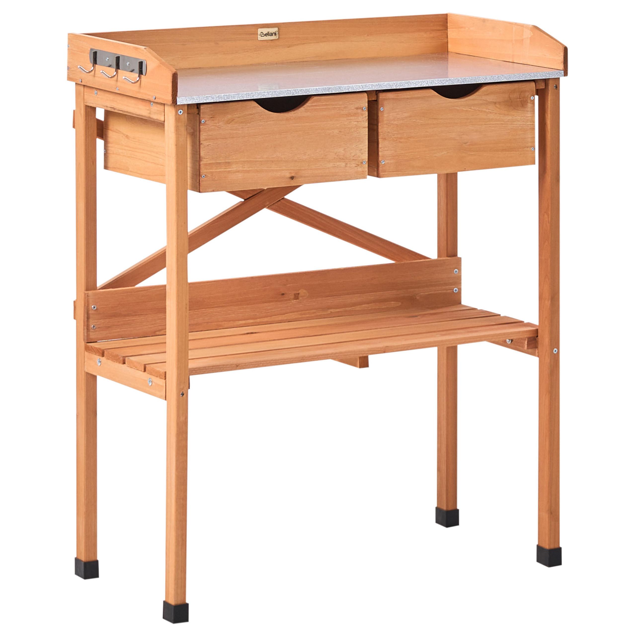 PFLANZTISCH 77/89 cm Tannenholz Hellbraun Ravanusa - Hellbraun/Braun, Holz - Beliani