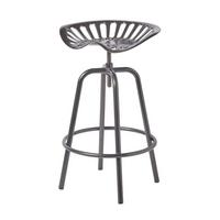BARHOCKER Traktorsitz, Metall im Vintage-Look, höhenverstellbar - Grau, Metall (47/74/50cm) - Homescapes