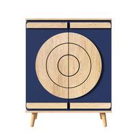 SCHUHSCHRANK blau holz geometrisch stauraum - Naturfarben, Holzwerkstoff (76/98.5/37cm) - Urban Meuble