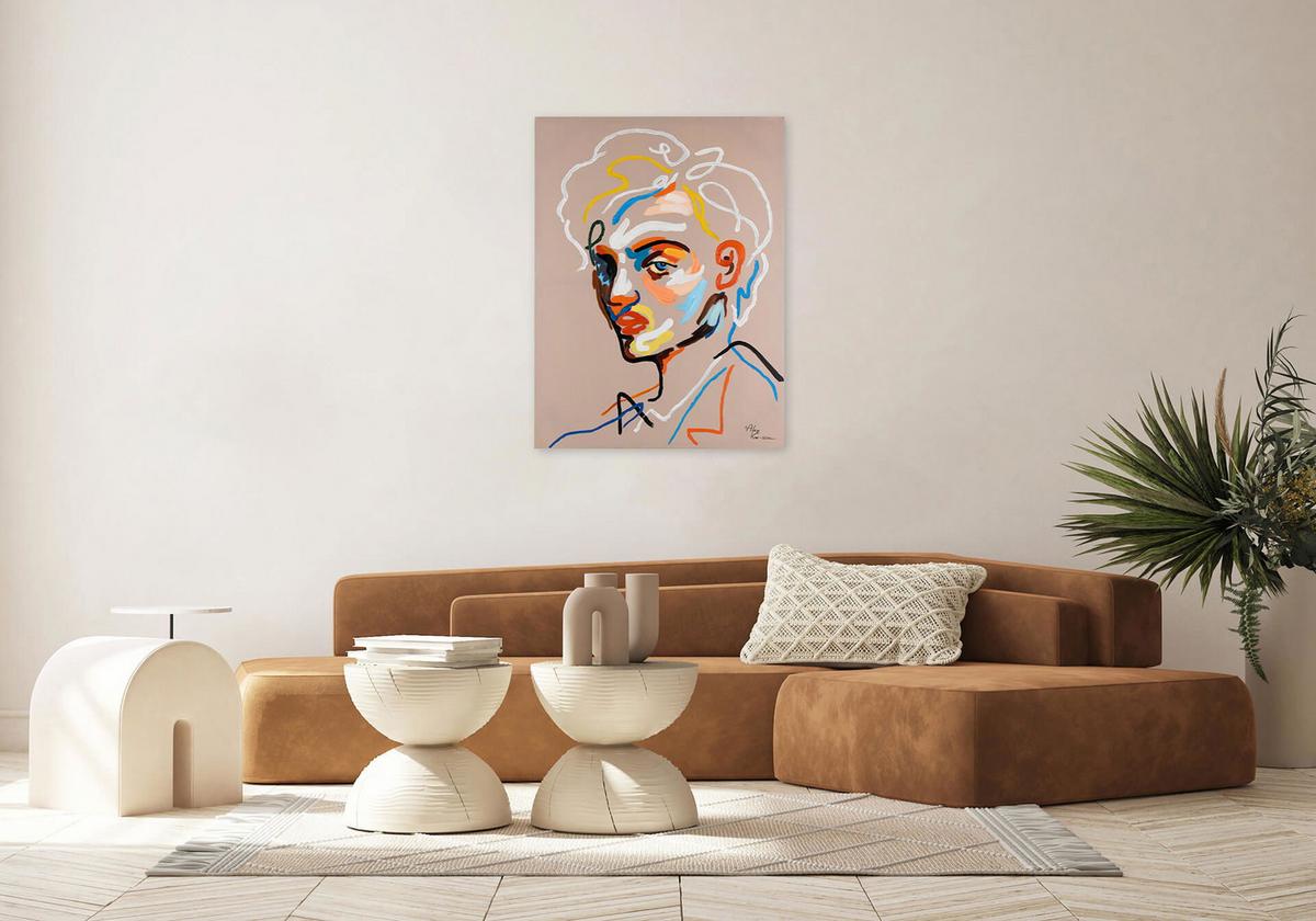 ACRYLBILD HANDGEMALT 75/100 cm - Beige, Holz/Textil (75/100cm) - KUNSTLOFT