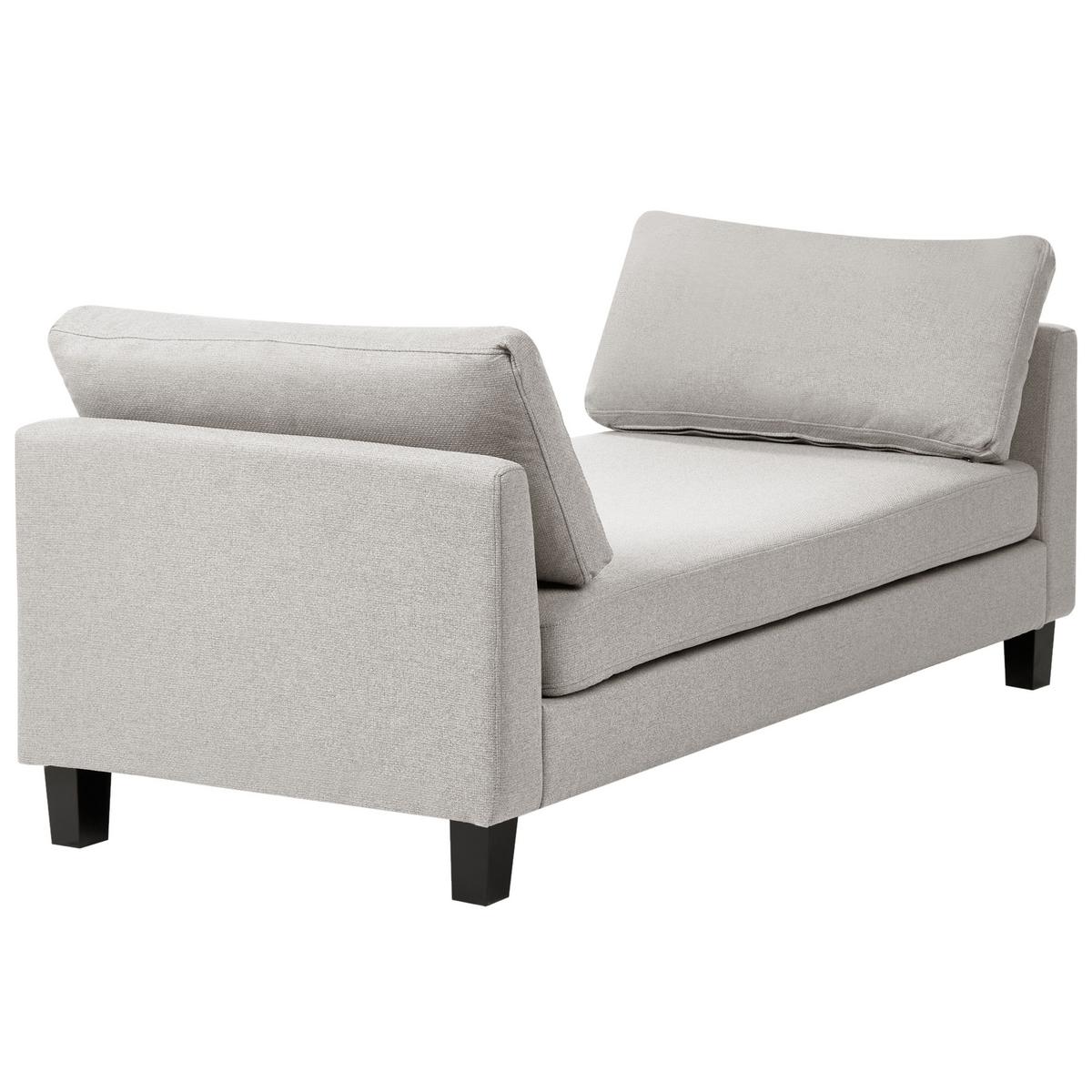 CHAISELONGUE Stoff Hellgrau Archiane - Hellgrau/Schwarz, Textil (170/60/85cm) - Beliani