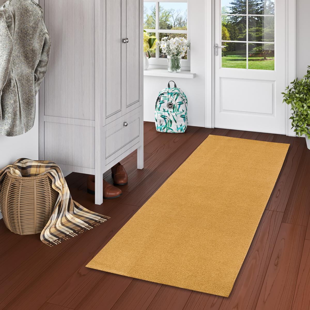 LUXUS LÄUFER HOCHFLOR SHAGGY TEPPICH VELVET - Currygelb, Textil (80/320cm) - Snapstyle