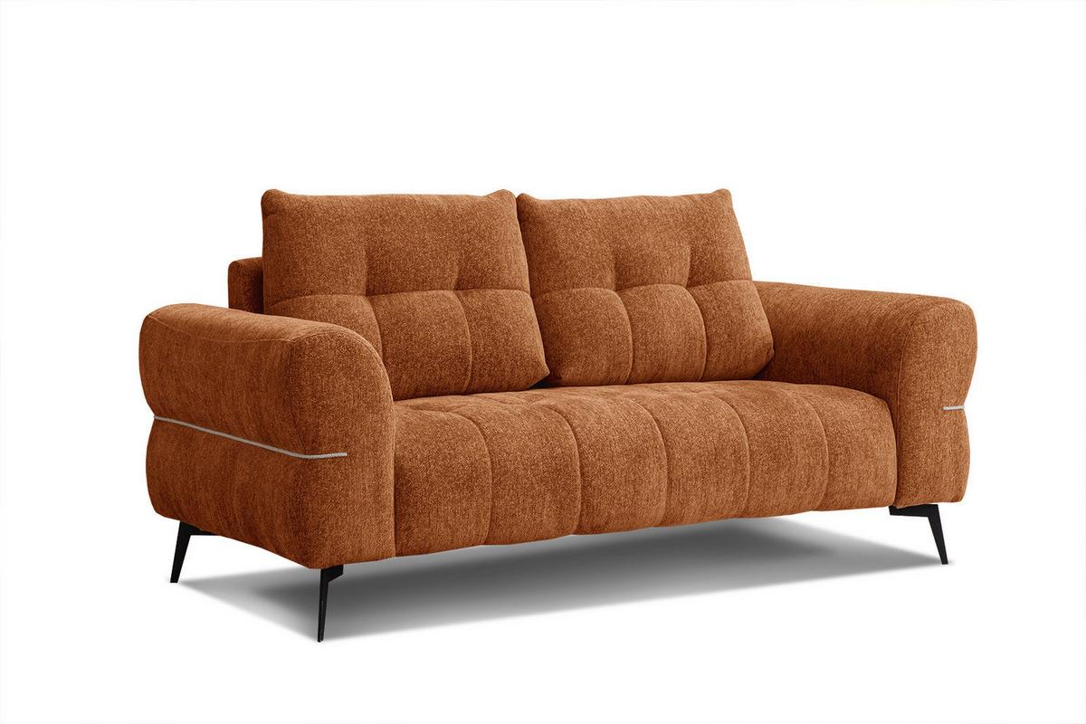 SOFA SALVINI 2,5-Sitzer, dunkelorange - Dunkelorange/Schwarz, Holzwerkstoff/Textil (176/88/99cm) - Wozimo