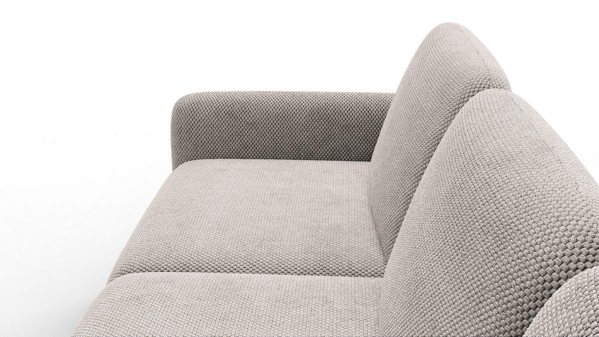 ECKSOFA FEBE 5-Sitzer rechts, beige - Beige/Schwarz, Holz/Textil (271/190cm) - Wozimo